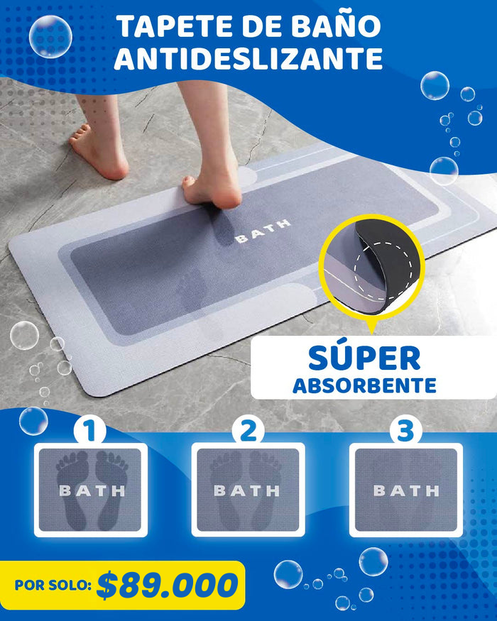 G TAPETE DE BAÑO ANTIDESLIZANTE SUPER ABSORBENTE